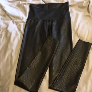 Faux leather snake patterned leggings